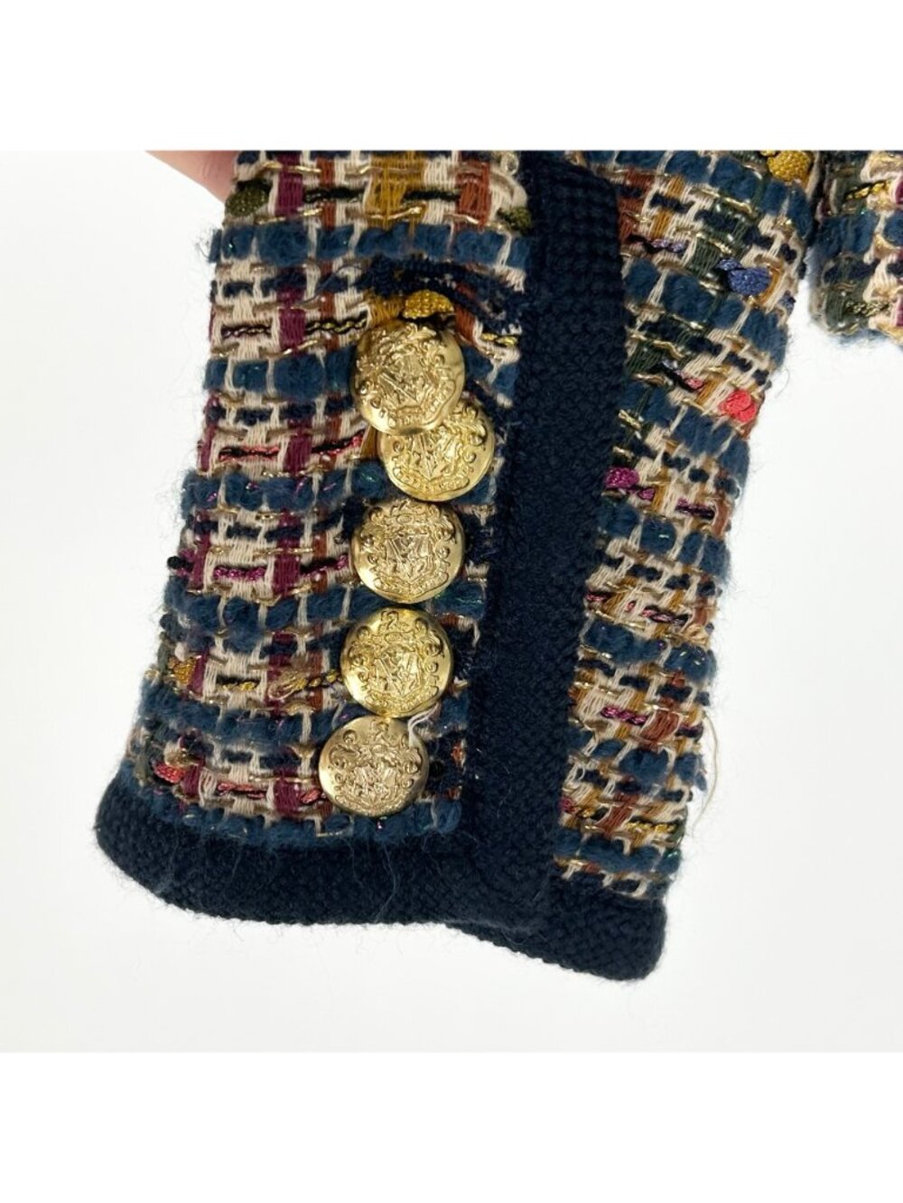 NWT Veronica Beard Lars Jacket in Camel/Blue Multi - Picture 5 of 13